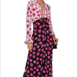 Proenza Schouler Pink Floral Midi Dress 0